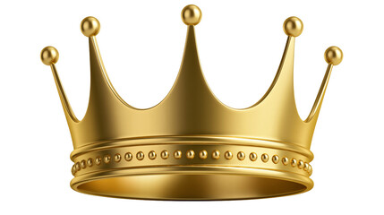 Polished golden royal crown with spherical finials and decorative beaded base © Anouk