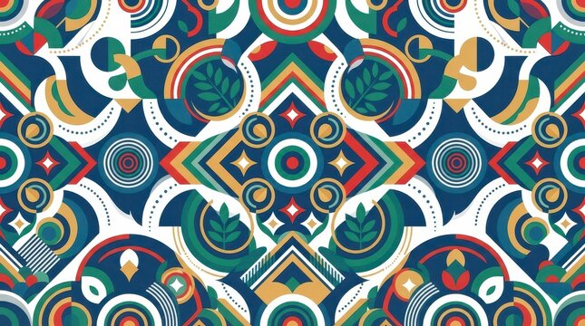 Colorful geometric and mandala patterns with vibrant dots and lines