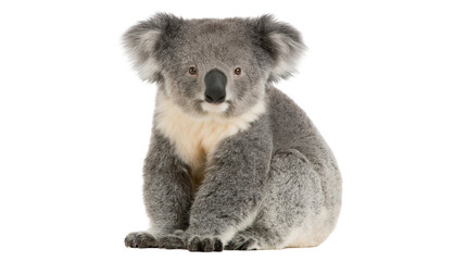 Fluffy grey koala bear sitting and looking forward © Tibor