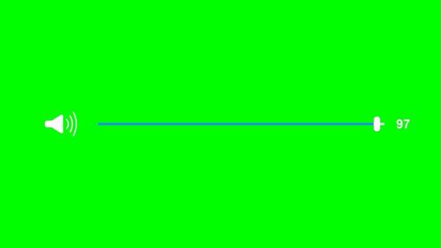 Green background with a white horizontal timeline slider.