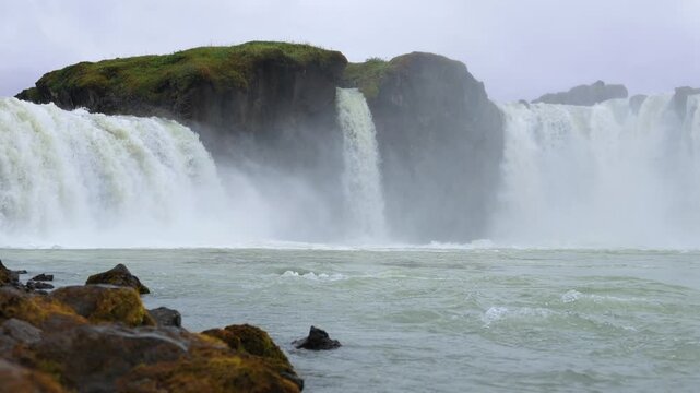 Godafoss waterfall in summer, Iceland