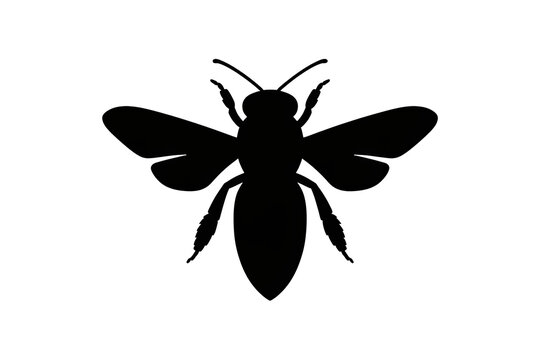 Solid black bee silhouette icon