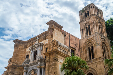 Fototapeta premium Church of Santa Maria dell'Ammiraglio in Palermo, Sicily, Italy, Europe, World Heritage Site