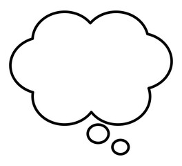 Fototapeta premium Thought bubble png outline shape, transparent background