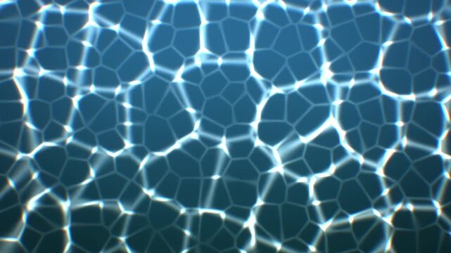 Underwater sunlight caustics rippling on a clear aqua lagoon floor, seamless 4K loop