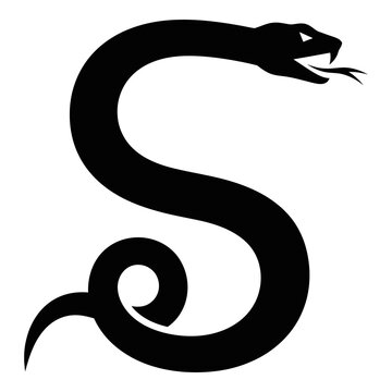 Black snake silhouette with open mouth
