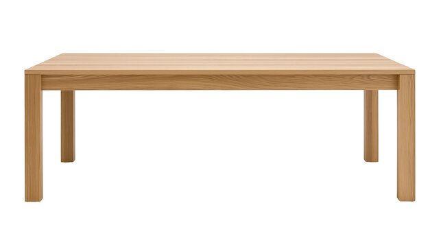 Rectangular light oak wood dining table with four sturdy legs