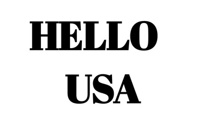 Hello USA text graphic with bold black typography on a clean white background. © MdMajid