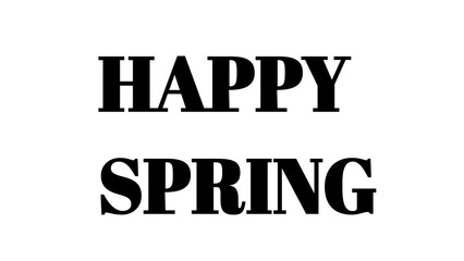 Happy Spring text typography design for seasonal greeting cards and social media graphics. © MdMajid