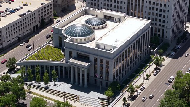 Drone Shot of Colorado Supreme Court and Court of Appeals Building, Denver USA