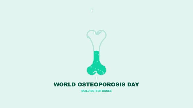Osteoporosis Awareness Animation with Liquid Bone Icon