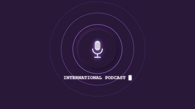 Podcast Microphone Icon with Pulsating Sound Wave Audio Graphic