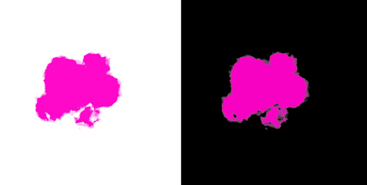 Pink vibrant smoke cloud with dense colorful vapor elements suitable for creative powder bursts and artistic color runs.