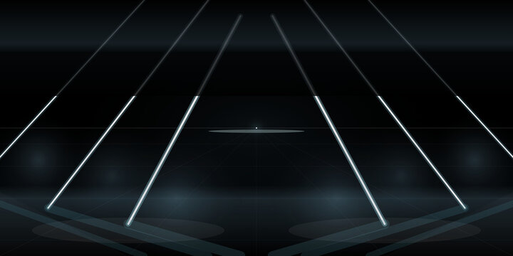 Abstract dark background with glowing lines on transparent background