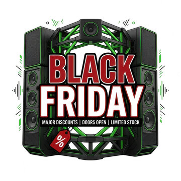 Black friday sale sign with red and green colors