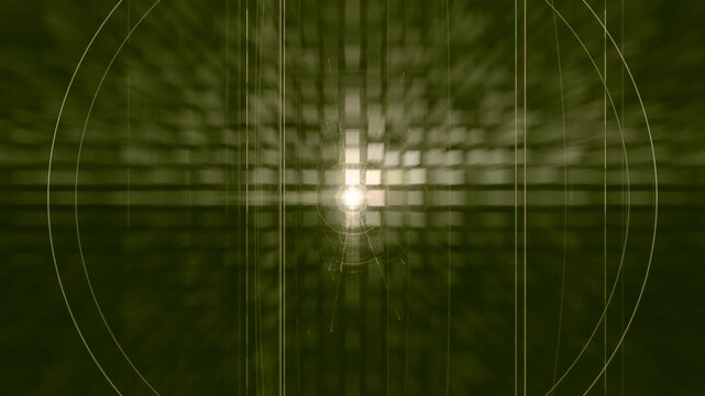 bright digital data visualization with concentric circles, scanning grid lines, computer processing power, technology, science, research, internet, performance, efficiency, throughput
