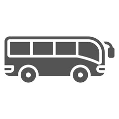 Gray bus icon for transport and travel design © Sufia