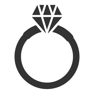 Diamond engagement ring icon isolated design