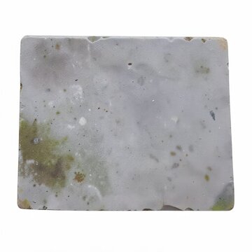 Weathered monolithic stone door threshold rectangular slab on white background with subtle surface texture
