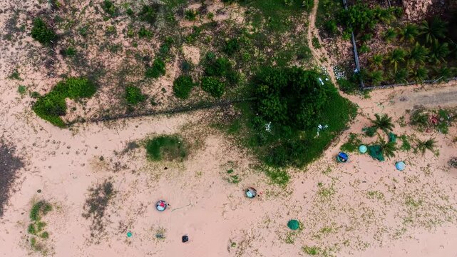 Footage shows the area of Hoa Thang in Lam Dong with open land and views of nature. The video highlights changes in the landscape throughout the time captured.