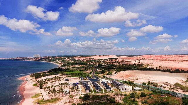 The beauty of Hoa Thang in Lam Dong. It captures the light hitting the landscape, the water, and the land. Enjoy the attractive views and natural features of the area.