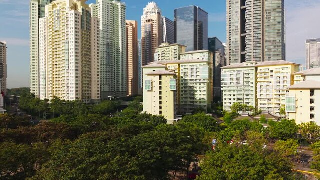 Establishing view captures dense high-rise skyline of BGC in Metro Manila