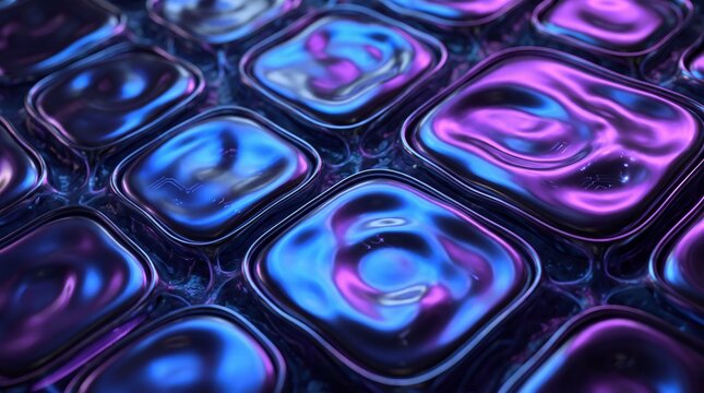 Abstract Futuristic 3D Geometric Metallic Grid Background