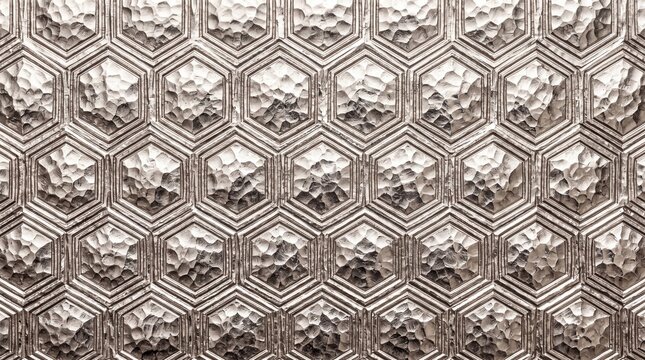 Hexagonal Hammered Metal Surface Texture Background
