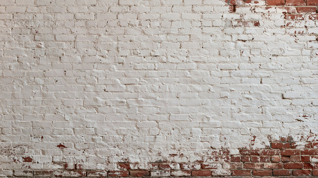 White Painted Weathered Brick Wall Texture Background