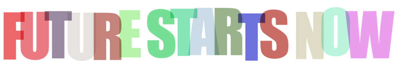 Colorful text typography Future Starts Now isolated on transparent background © MST
