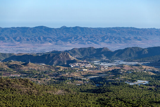 View of Aledo from the Sierra Espu&ntilde;a Natural Park, Region of Murcia, Spain