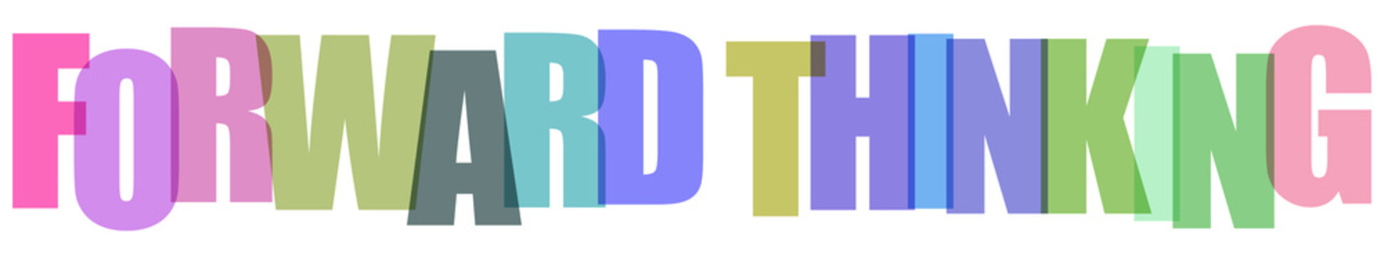 Colorful Three Dimensional Forward Thinking Text Isolated on Transparent Background