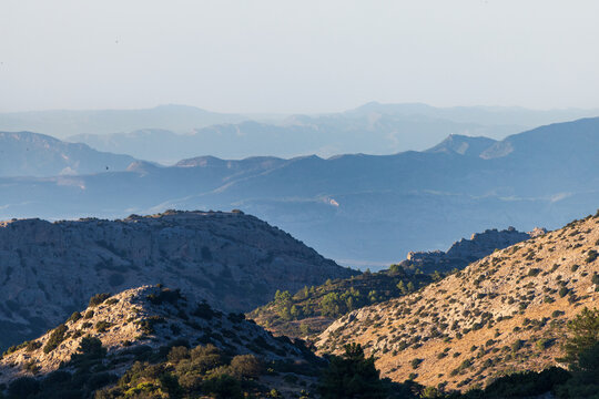 Views of the mountains in the north-west of the Region of Murcia from Sierra Espu&ntilde;a, Murcia, Spain