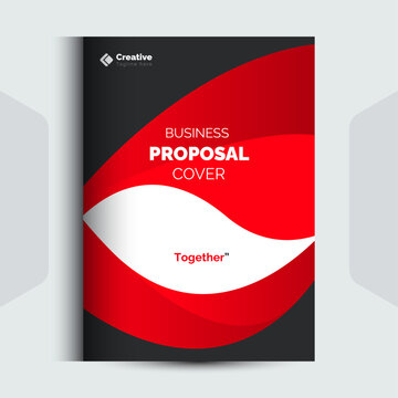 Corporate business proposal cover graphic template in red and black colors