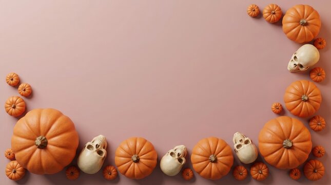 A spooky and delightful halloween scene featuring pumpkins ghosts and autumnal colors for festive decorations