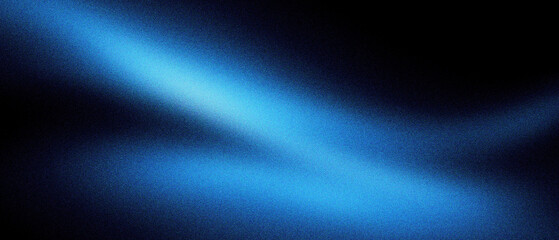 Abstract blue light trail on black background, ethereal glowing neon wave with soft grain texture. Cinematic blue motion blur background. Futuristic light effect for digital wallpaper design. © VEXLO