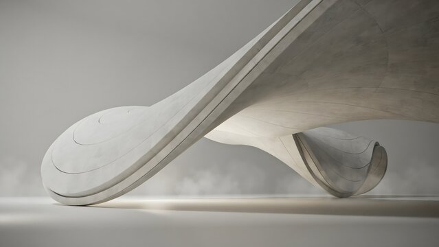 Flowing parametric canopy surface in minimal studio &ndash; Ideal for organic architectural design, futuristic canopy concepts, or spatial design.