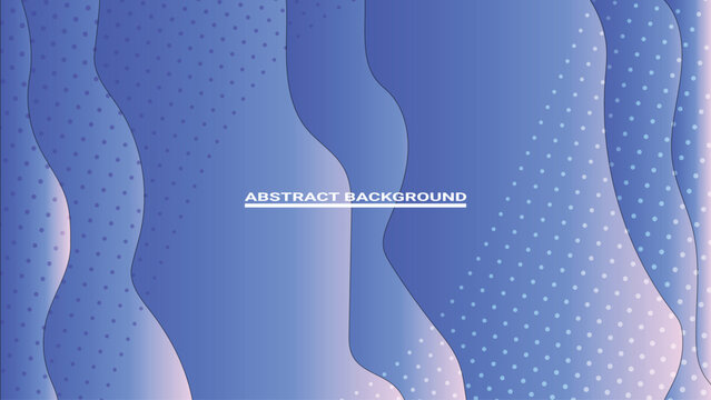Abstract background with blue fluid waves and halftone dots, modern liquid paper cut style vector, elegant gradient wavy backdrop for corporate presentations and digital marketing