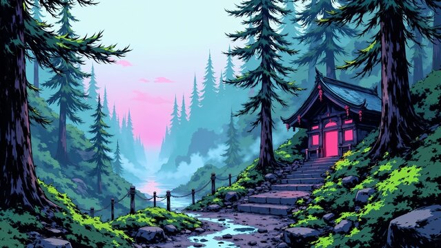 bosques y una hermosa caba&ntilde;a
                                   
               