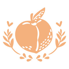 Obraz premium Ornamented peach cut out