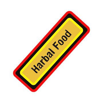 Harbal Food badge with red and yellow color scheme
