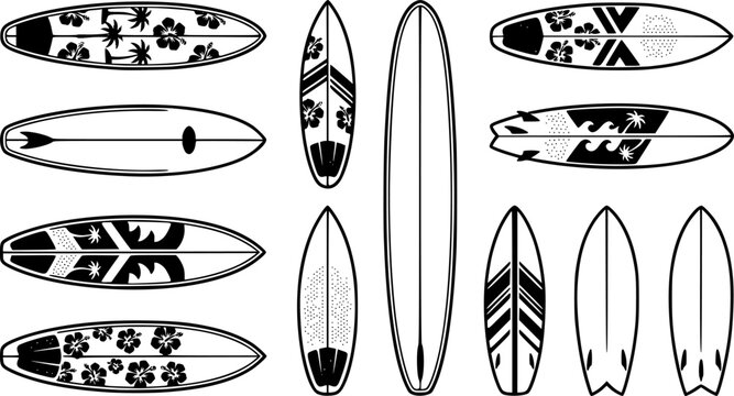 Surfboard vector realistic set icon.Vector illustration surfboard for wave.Isolated icon hawaii of surf board.
