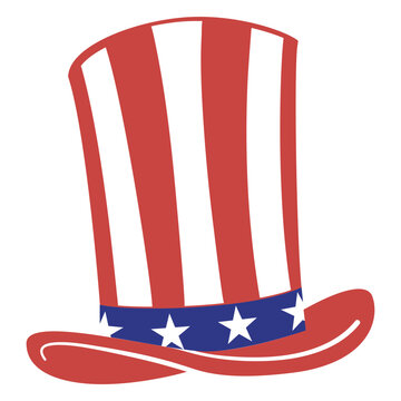 Uncle sam color cut out hat