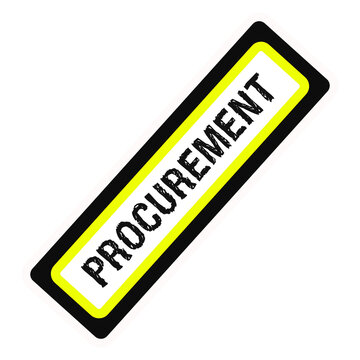Yellow procurement badge label icon