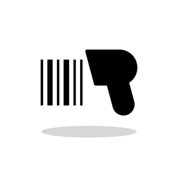 Bar code Scanner Machine sign icon with shadow