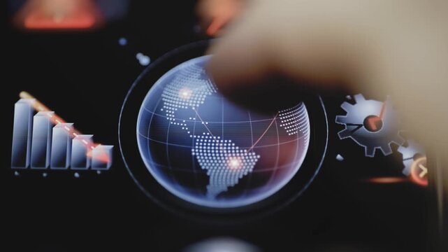 Global decline panel pairs world map with shrinking bars