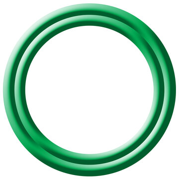 Green Double Ring Round Frame Circle Border Blank UI Icon Vector Isolated
