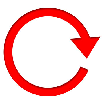 Red Circular Refresh Arrow Reload Symbol Icon Vector Isolated