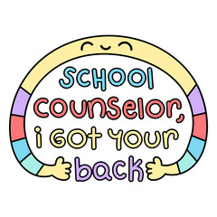 Obraz premium School counselor doodle quote color