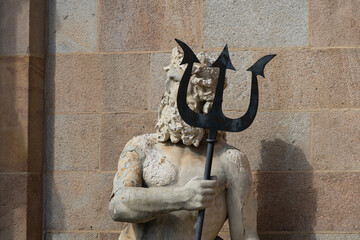 Stone statue of Neptune at Monumental Cascade in Ciutadella Park © Roberto